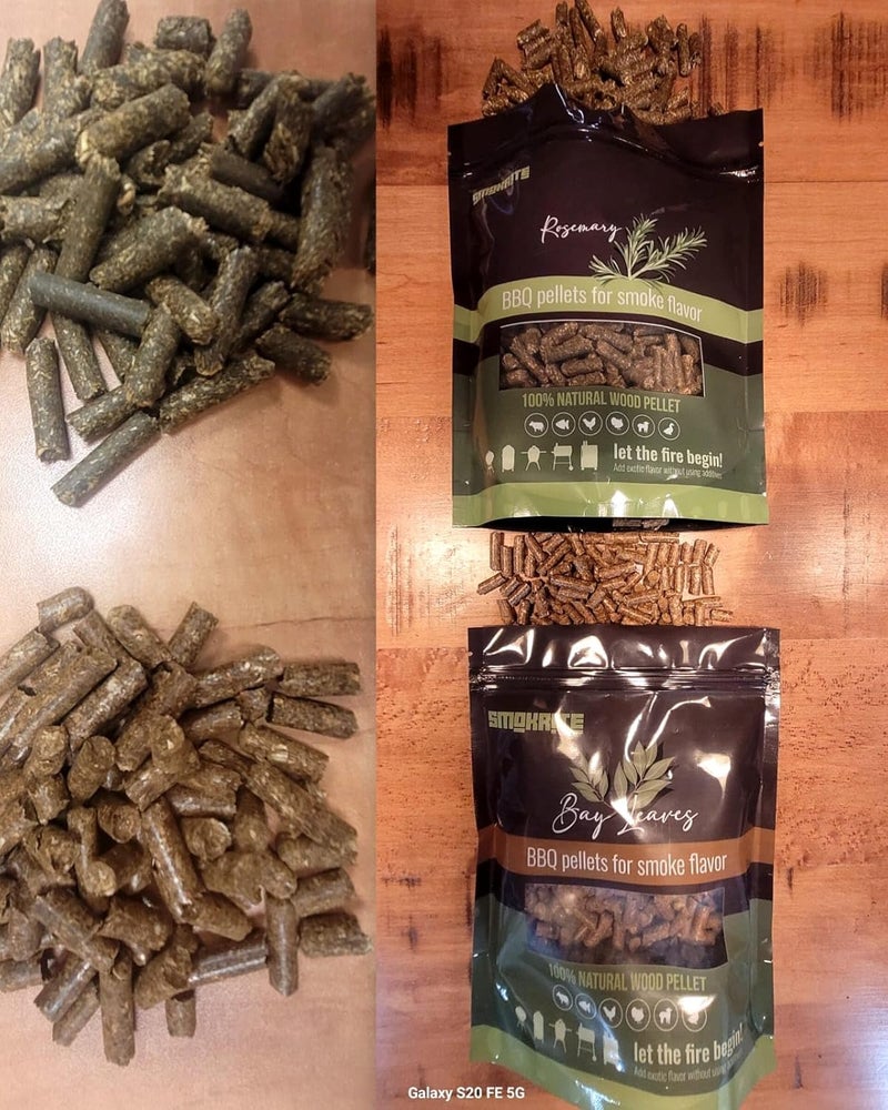 SMOKRITE : Bay Leaves Wood Pellets for Smoker Grills, All 100% Natural Hard Wood BBQ Pellets for Outdoor Grills, Smoke, Roast, Burns Up to 30 Hours of Smoking 0.5 kg - Image 4